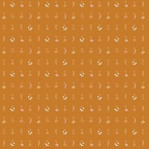Floral Backdrop in Ochre Small