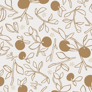 Neutral Botanical Citrus in Cream White and Gold
