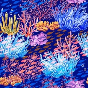 Watercolour coral reef