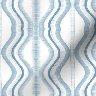 Shirred Soft blue stripe