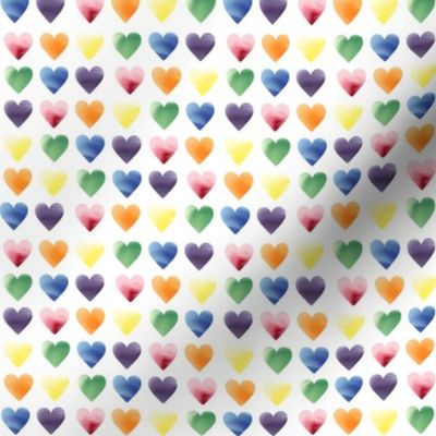 Rainbow Hearts Fabric-Small