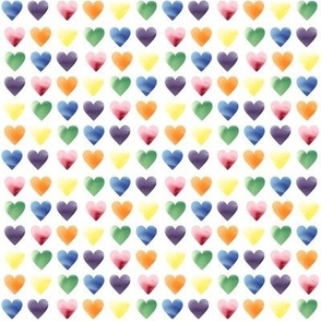 Rainbow Hearts Fabric-Small