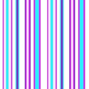 Y2K White Pink Aqua Vertical Stripes