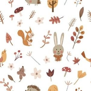 Autumn woodland animals