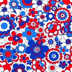 175 60s Flowers Red White Blue