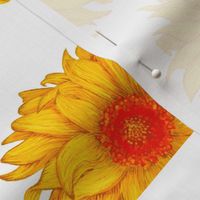 Protect Our Pollinators Bumblebee and Daisies Tea Towel on a white background