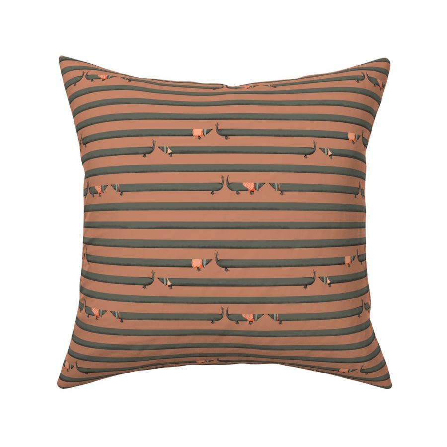 dachshund small stripes - rose