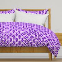 medieval geometric floral, purple and white