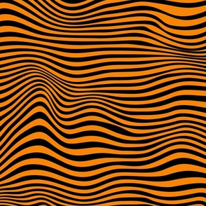 trippy stripe black and orange