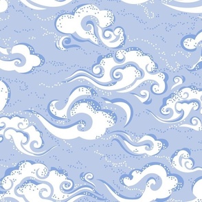 swallow clouds - blue - large scale