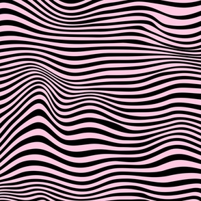 trippy stripe black and pastel pink