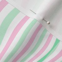 trippy stripe white and pastel pink and green