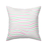 trippy stripe white and pastel pink and green