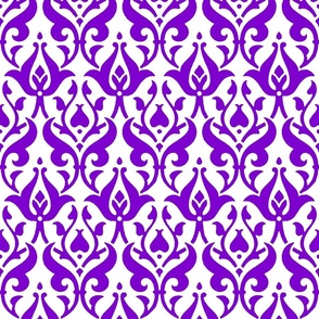 medieval floral, purple on white
