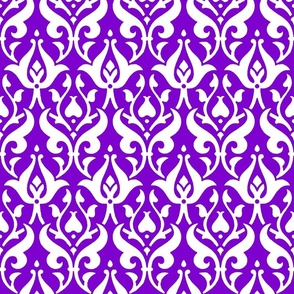 medieval floral, white on purple