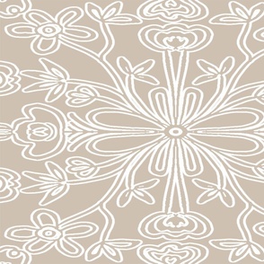 BEIGE AND WHITE TRACERY