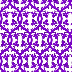 Renaissance vine interlace, purple on white