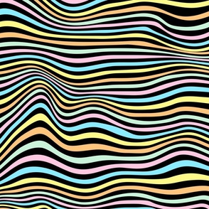 trippy stripe pastel on black