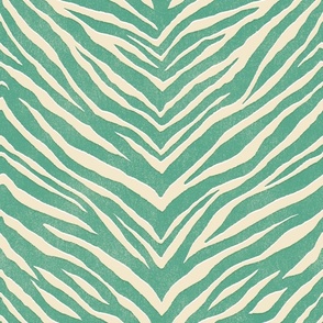 Zebra Stripe - extra large -  teal and cream