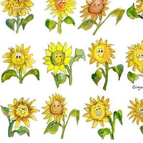 Cartoon Sunflowers