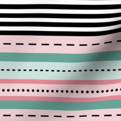 pastel companion stripe - cotton candy and sea glass