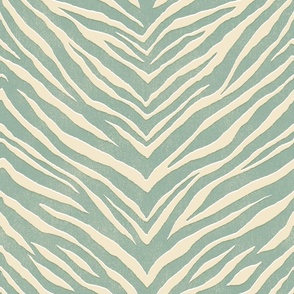 Zebra Stripe - extra large - dusty blue and cream