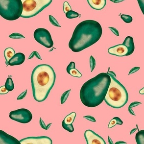 A Pattern of Fresh Avocados