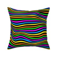 trippy stripe 90s colors on black