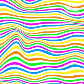 trippy stripe 90s colors on white