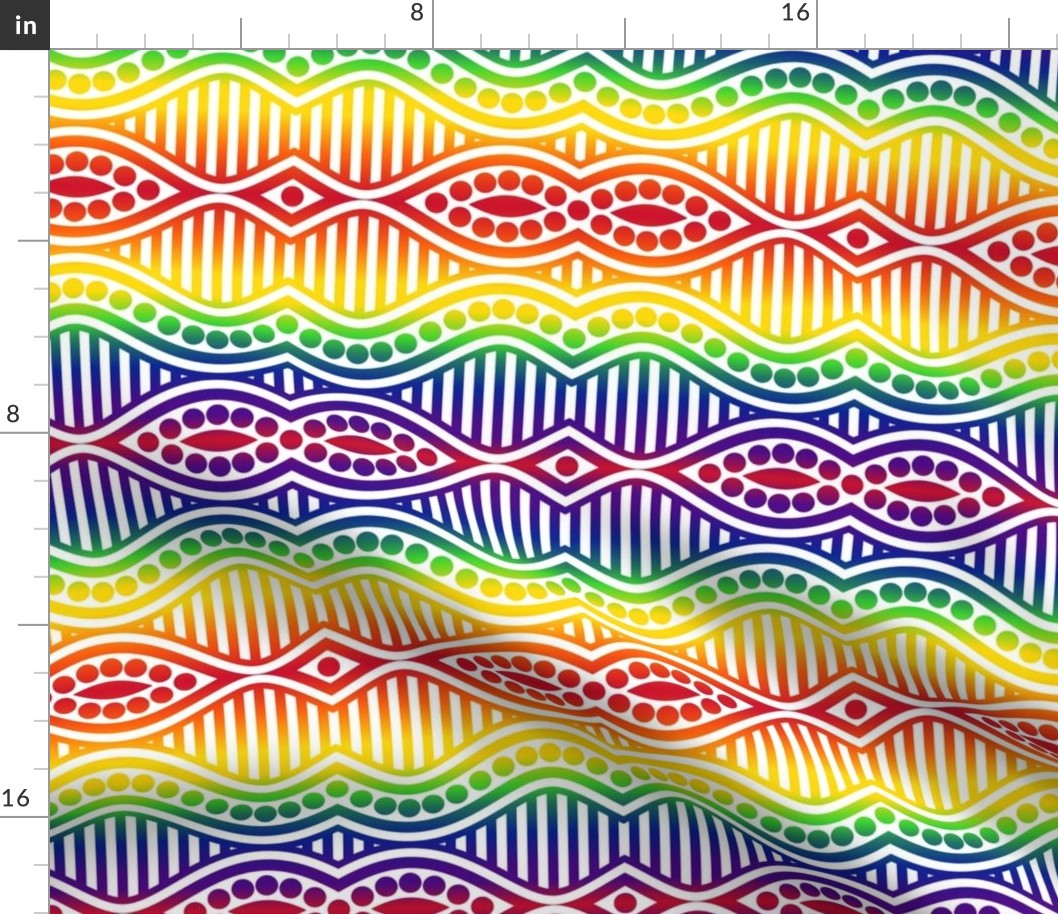 Rainbow Waves, Stripes and Dots-Light