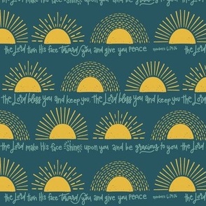 The Blessing Scripture Suns on Deep Teal