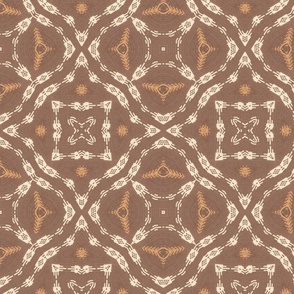 Kilim Mandala Pattern Natural Brown medium