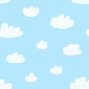 Cotton white Clouds baby blue sky