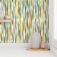 Retro Atomic Teak Danish Modern Wavy Lines Mid-Century Modern Pattern