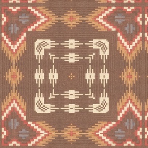 Natural Brown Navajo Kilim   Squares large