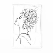 Floral Female Beauty Line Art Portrait 2