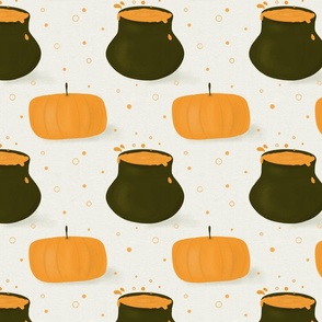 Thanksgiving pattern, pumpkims and Pumpkin soup, for kitchen, for tablecloth, halloween pattern