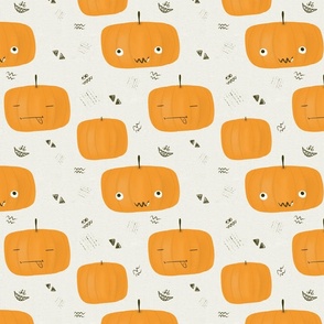 Halloween pattern with pumpkins for kitchen tablecloth