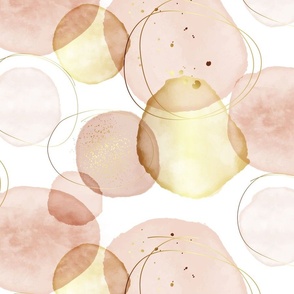 Watercolor bubble shapes gold
