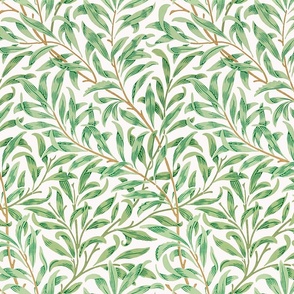 Willow Bough by William Morris - MEDIUM - offwhite  antiqued restored reconstruction  art nouveau art deco background