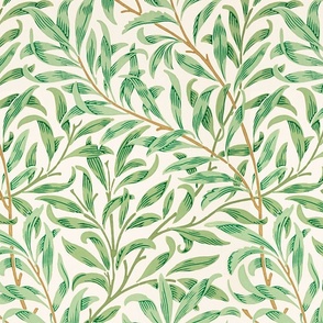 Willow Bough by William Morris - LARGE - original  antiqued art nouveau art deco,cream background