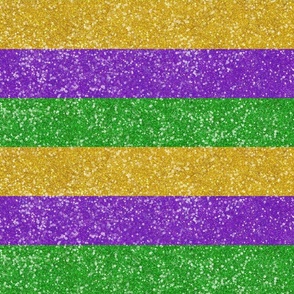 Mardi Gras Faux Glitter Stripes -- Mardi Gras Purple, Green, Yellow Gold Color Faux Glitter, Glitter Print -- 21.82in x 9.01in repeat -- 402dpi (37% of Full Scale)