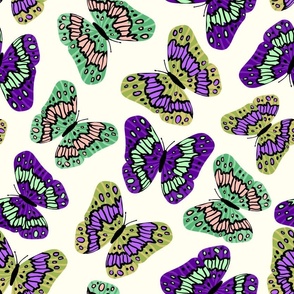 Butterflies violet yellow