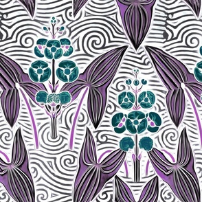 Arrowhead Botanical Violet and Teal
