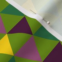 Green, yellow, burgundy and pink triangles - Medium scale