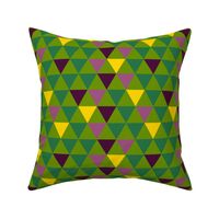 Green, yellow, burgundy and pink triangles - Medium scale