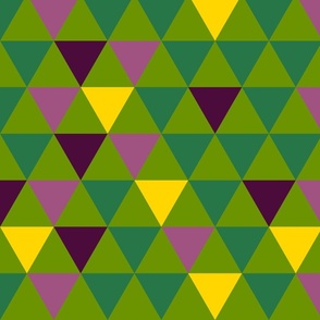 Green, yellow, burgundy and pink triangles - Large scale