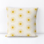 Smiley Sunshines - Yellow on Cream (large scale)