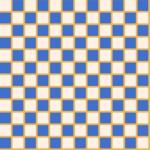 Blue and White with Yellow Checkers