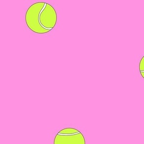 COURT SPORTS SUMMER TENNIS BRIGHT TOSSED TENNIS BALLS WITH SHADOW PINK LARGE